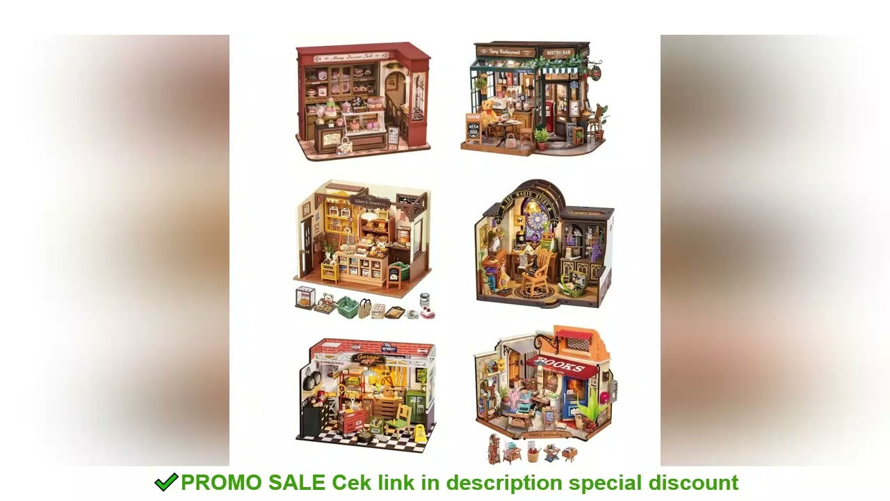 Robotime Rolife Becka's Baking House 3D Puzzle DIY Miniature Dollhouse Kit Amazing Gift for Children