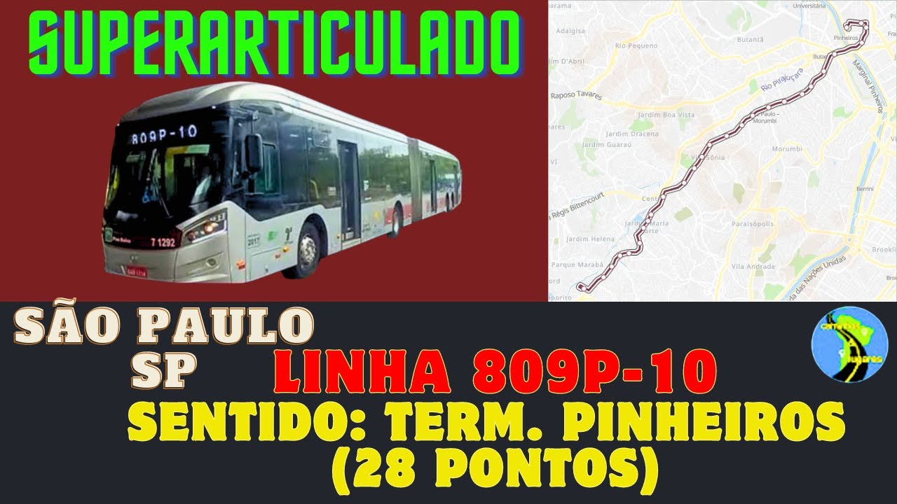 Ônibus São Paulo Brasil  - Linha 809P-10 Terminal Campo Limpo - Terminal Pinheiros