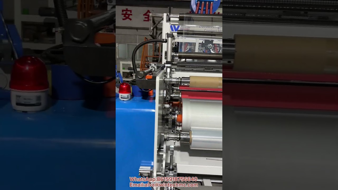 2 Layers 1000mm LLDPE Stretch Wrap Film Making Machine #machine #rewinder