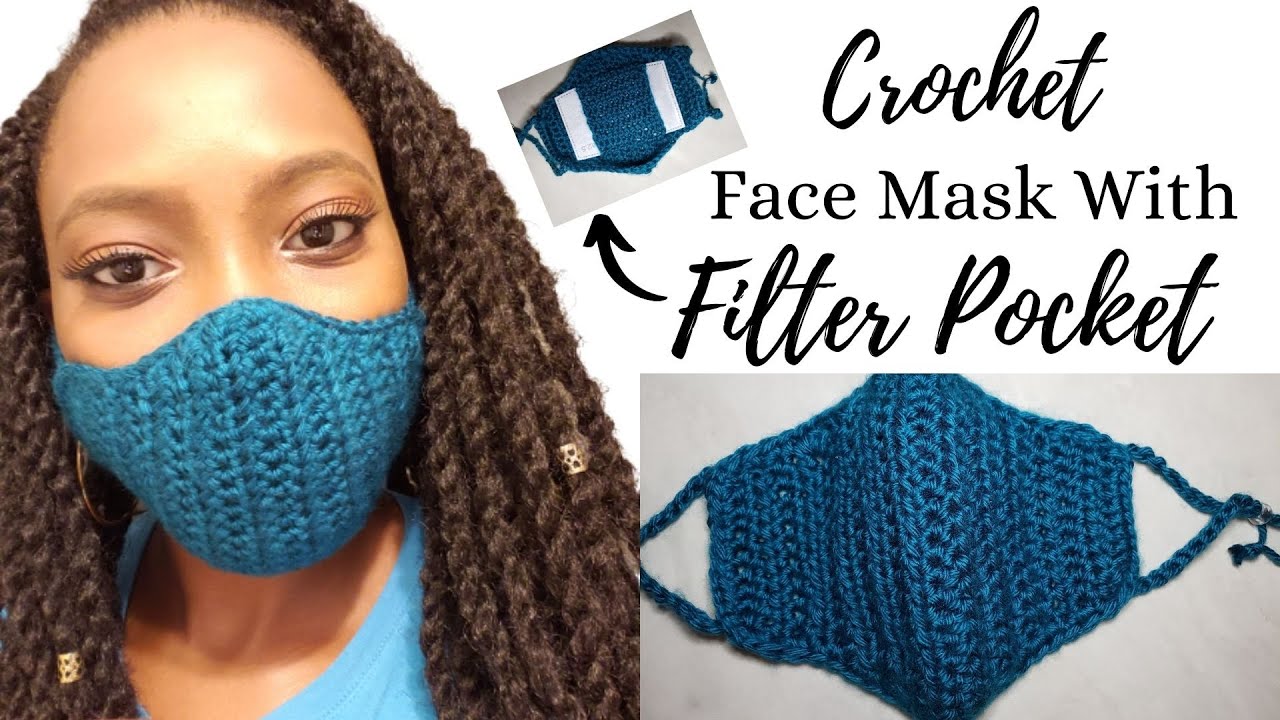 🧶😷Crochet Face Mask with Filter Pocket Tutorial | Adjustable Crochet Face Mask | Quick & Easy