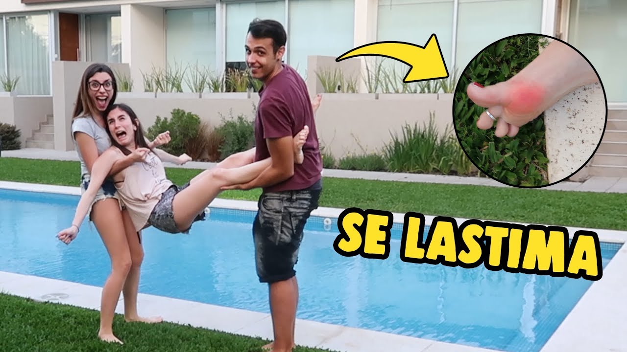 LA TIRAMOS A LA PISCINA POR PERDER UN RETO EN ROBLOX **SE LASTIMA**