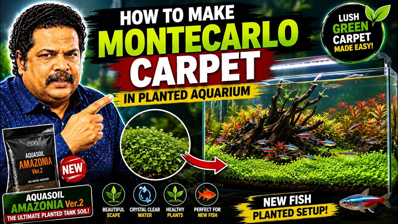 How to Make Montecarlo Carpet in Planted Aquarium | Aquasoil Amazonia Ver2 | New fish Planted Setup