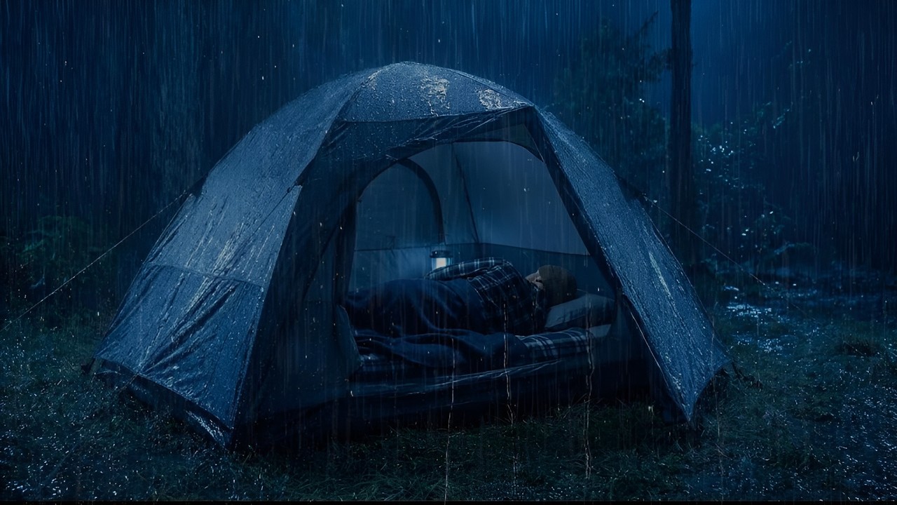 Torrential Rain on a Camping Tent 🌧️ Deep Sleep in the Wild Forest