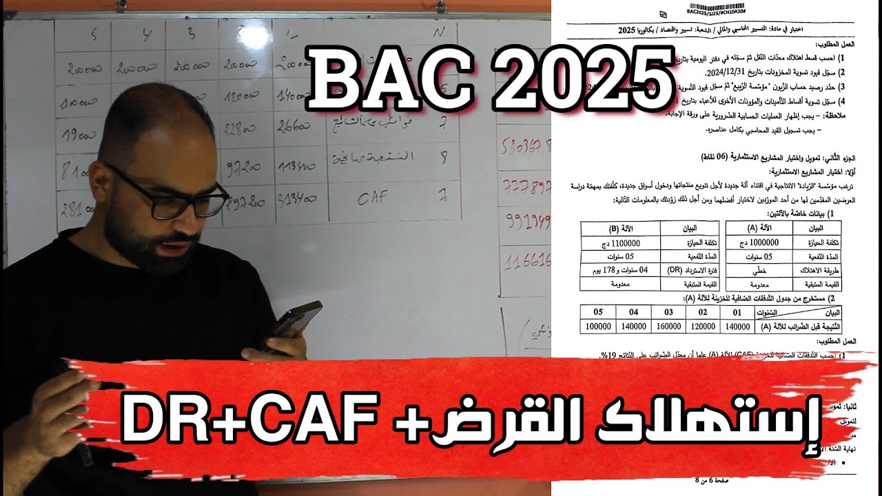 تمويل وإختيار المشاريع الإستثمارية/إستهلاك القرض/ DR /حل باك 2025