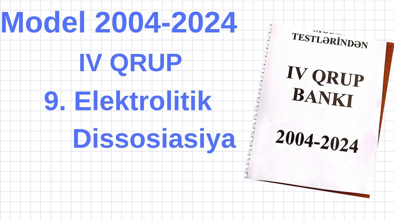 9.Elektrolitik dissosiasiyaya. Model 4. qrup. 2004-2024. 050-584-28-14