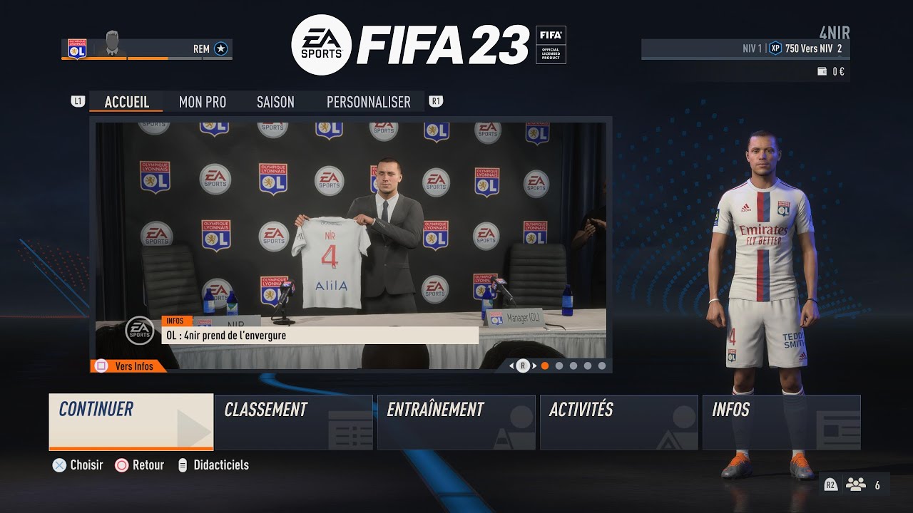 FIFA 23 carri&egrave;re OL d&eacute;couverte #1 PS5 (4nir)