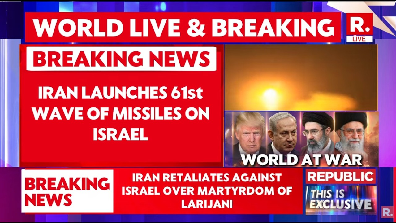 US-Israel Iran War:Tehran Launches Fresh Wave Of Missile Strikes In Revenge For Larijani's Martyrdom
