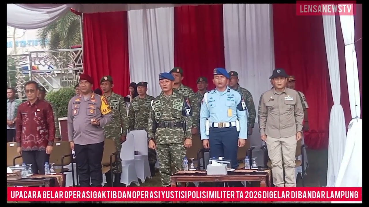 Upacara Gelar Operasi Gaktib dan Operasi Yustisi Polisi Militer TA 2026 Digelar di Bandar Lampung