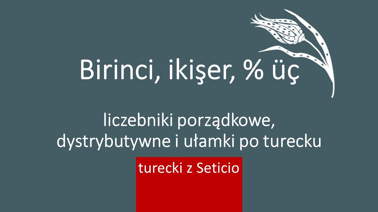 12. Liczebniki porządkowe, dystrybutywne i ułamki po turecku - Turecki z Seticio - Lekcja 12