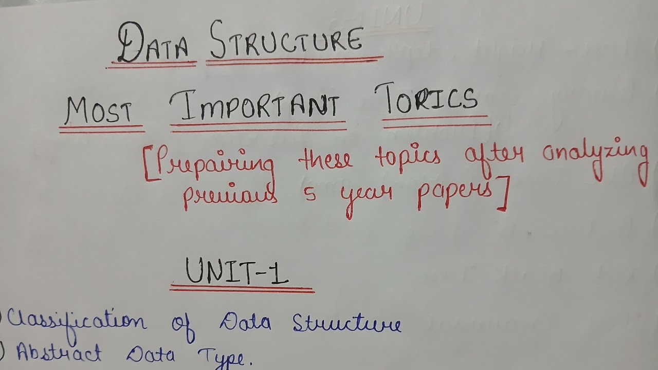 Important Topics of Data Structure✅️ | Most Important | RGPV Btech | 3rd Sem