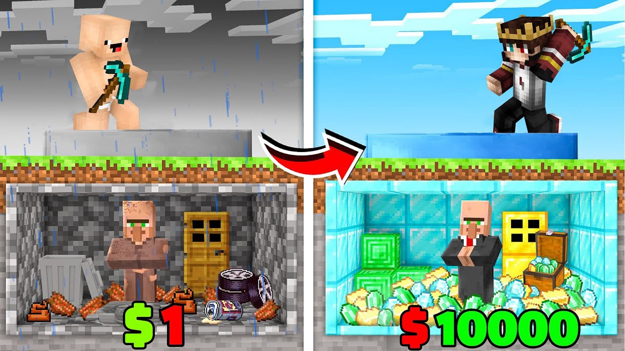 Minecraft'ta Rs1 vs Rs1,00,000 Lüks Eşya Madenciliği Mücadelesi..
