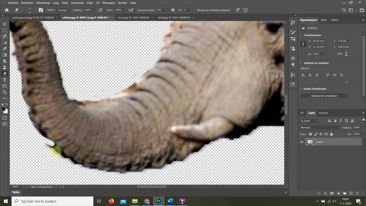 PHOTOSHOP - SELECTEREN EN GUMMEN
