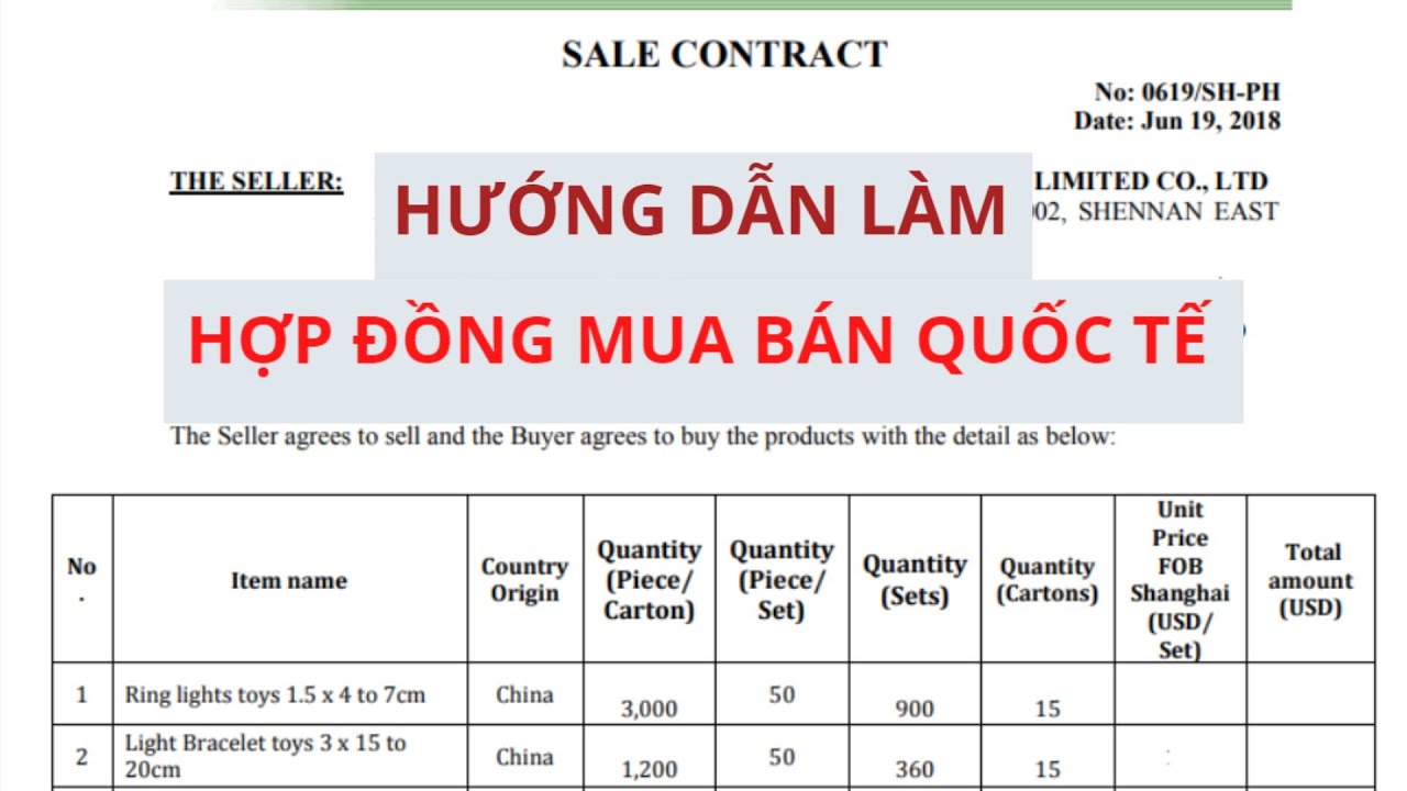Hợp đồng Mua Bán Hàng Hoá Quốc Tế- Hợp Đồng Ngoại Thương- Hợp Đồng Hàng Hoá Xuất Nhập Khẩu (Phần 1)