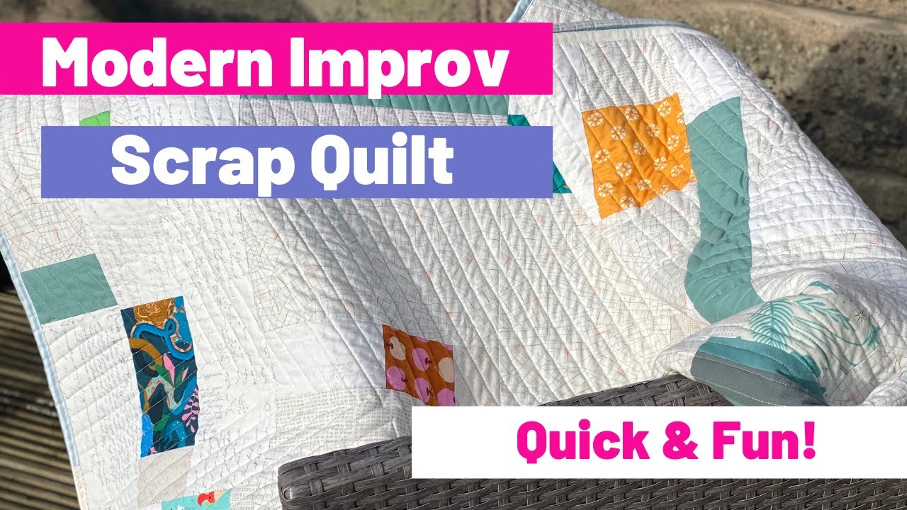 Modern Improv Scrap Quilt - Using Ruby Star Society Fabric Scraps!