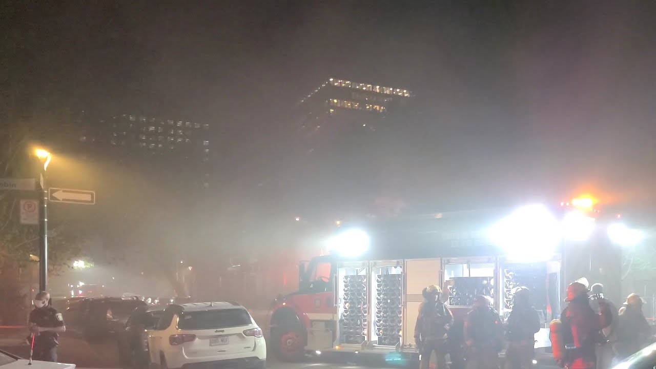 🔥 5th alarm fire on St. Christophe Street in Downtown Montreal - May 12, 2022