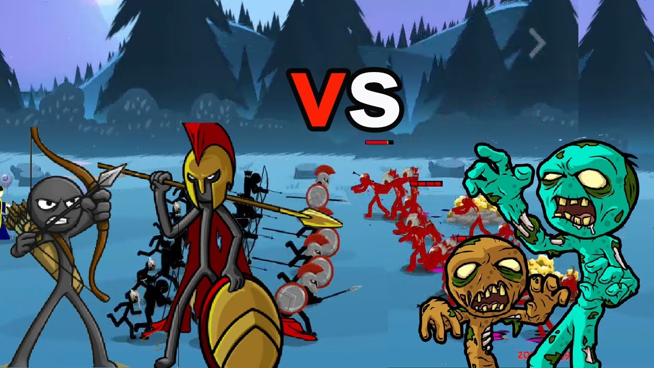 Stickwar| Archidon Spearton Meric Megikill vs Dead (zombie)