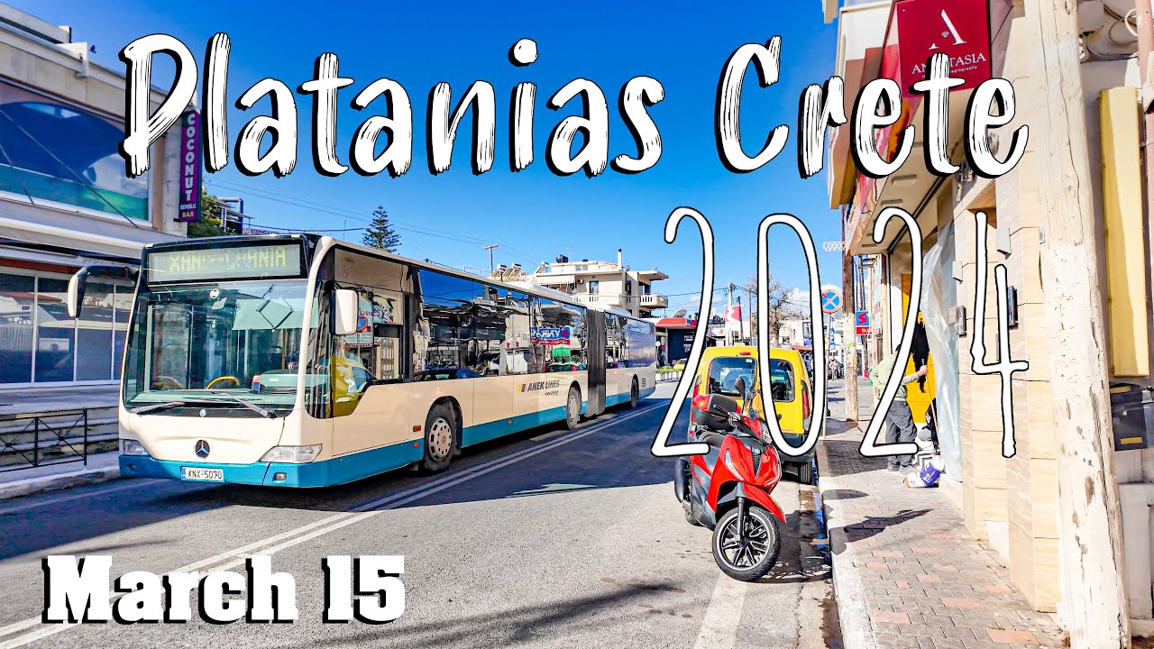 Platanias Crete, walking tour 4k, vlog, drone, Platanias Kreta, Greece 2024
