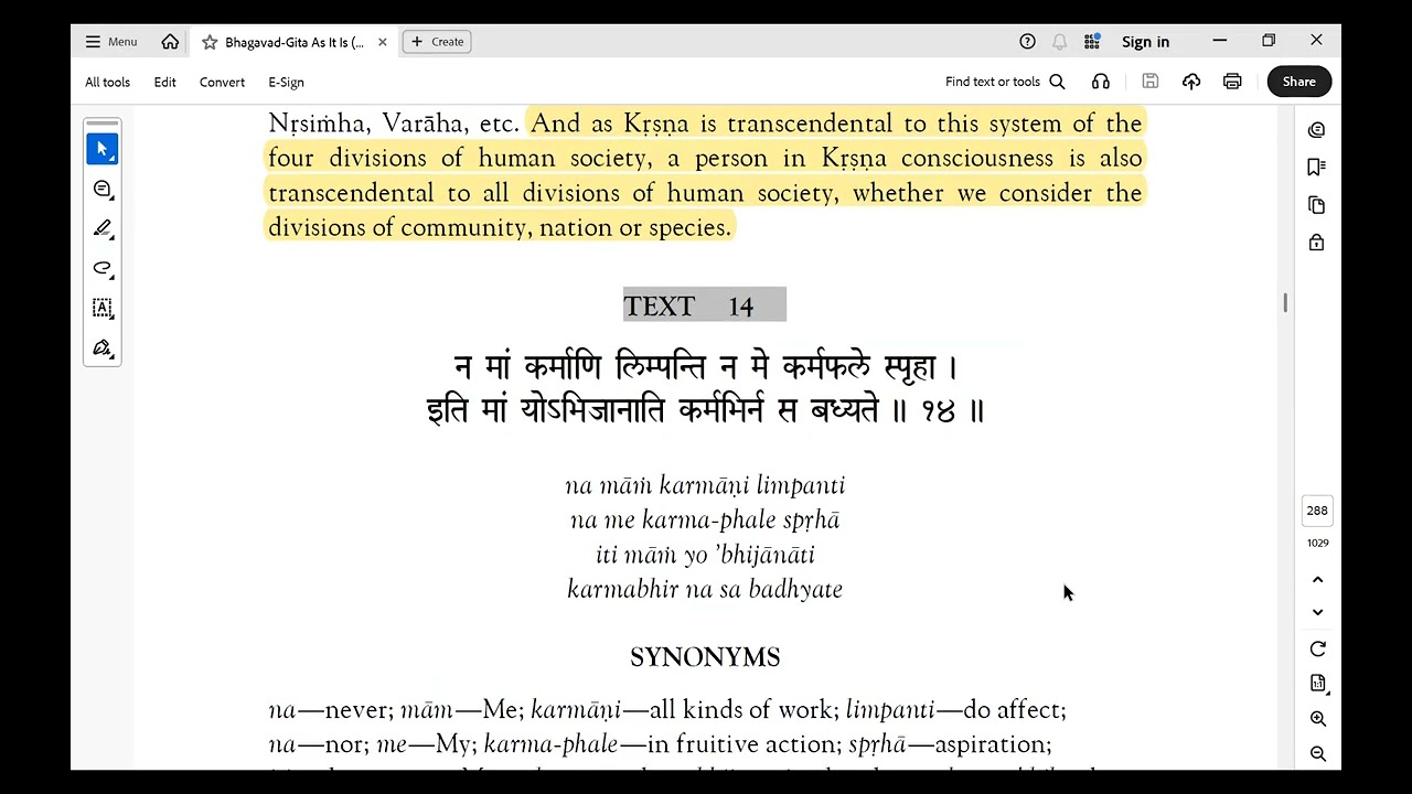 Bhagavad Gita 4.14 - 4.22