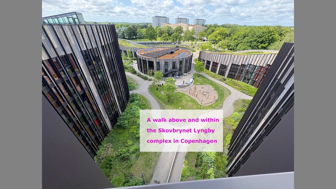 A walk on the roof of the futuristic buiding of Basecamp Lyngby Skovbrynet  (Copenhagen)