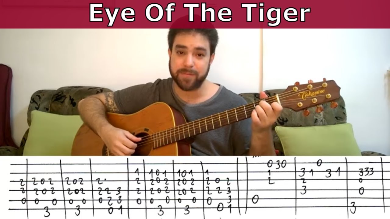 Fingerstyle Tutorial: Eye of the Tiger - Guitar Lesson w/ TAB