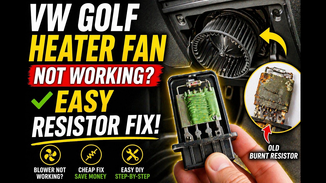 VW Golf plus 2007 heater blower not working? On setting 1, 2 or 3, easy fix heater resistor change