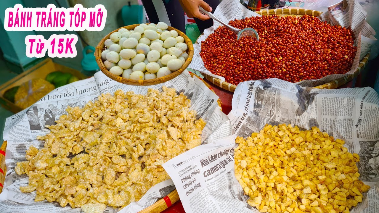 Bánh Tráng Trộn Tóp Mỡ Rim Tỏi 20K | Cận cảnh quy trình chế biến cực hay