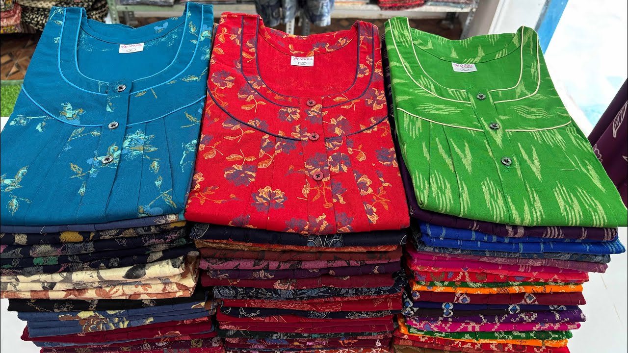 Fancy neck cotton nighties//free shipping all over India//store location Vanasthalipuram Hyderabad 