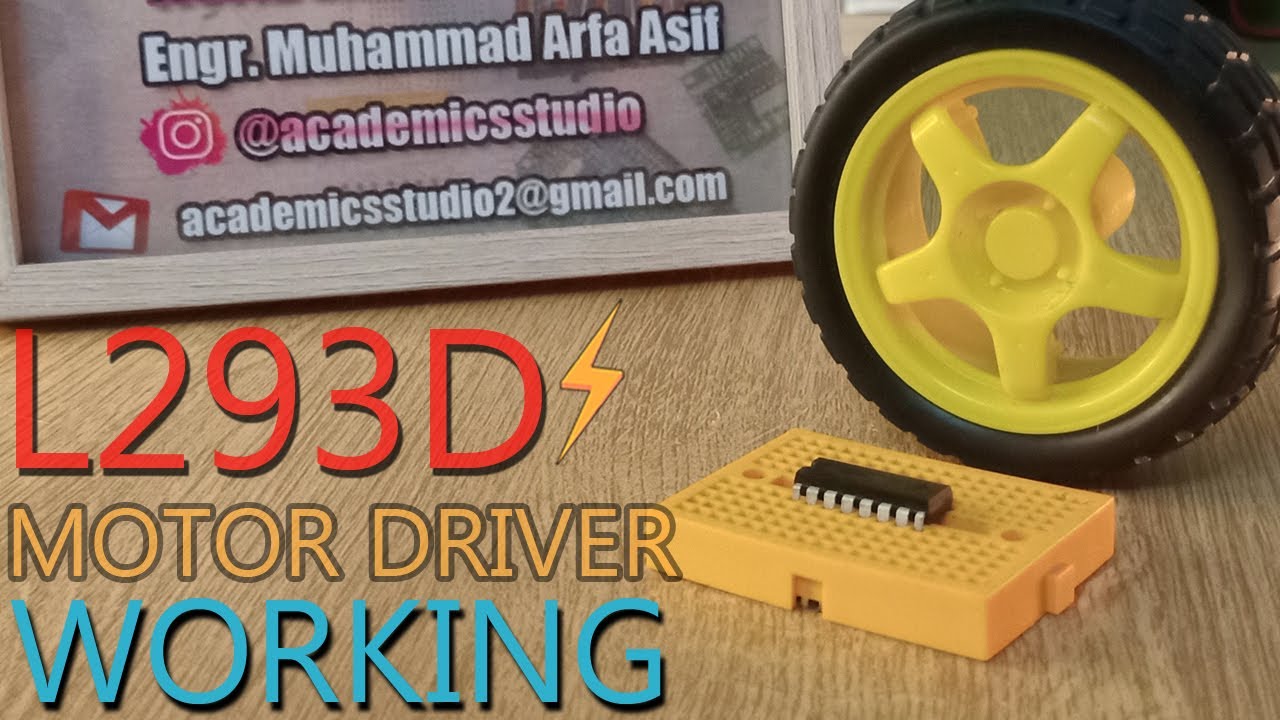 L293D Motor Rotation Controller IC | How it works | Complete Connections Explained in Hindi Urdu