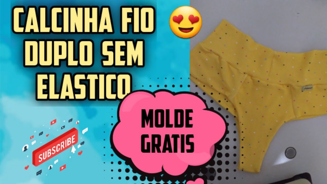 #moldegratis COMO FAZER CALCINHA FIO DUPLO SEM ELÁSTICO