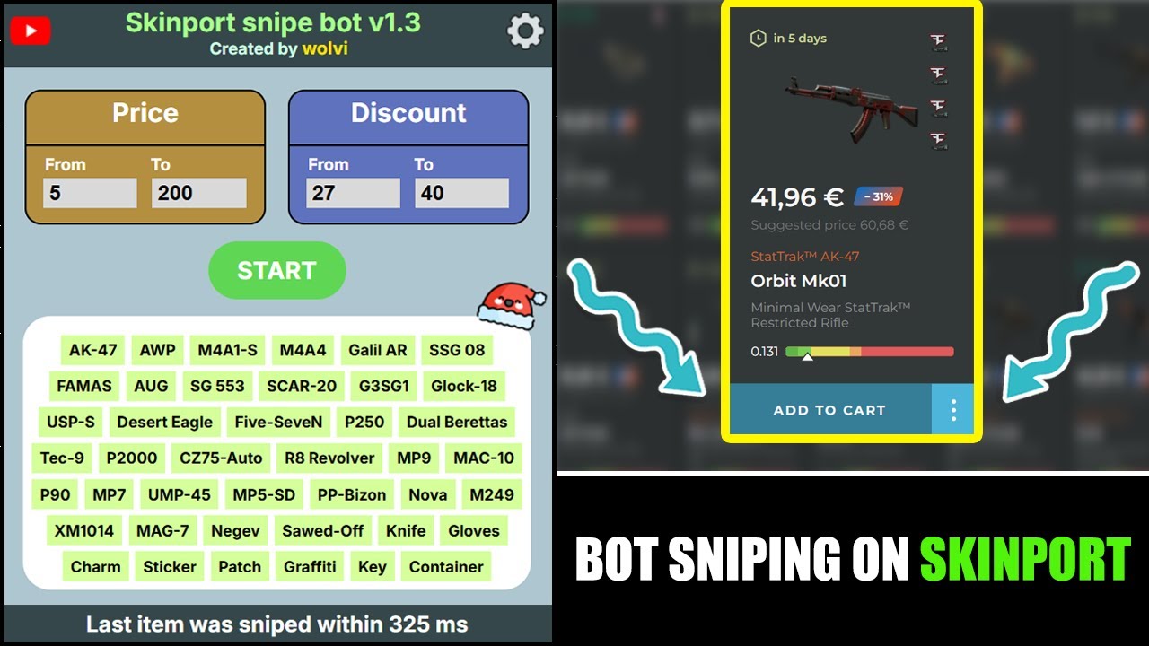 Say Goodbye to Manual Sniping &ndash; Skinport Snipe Bot v1.3