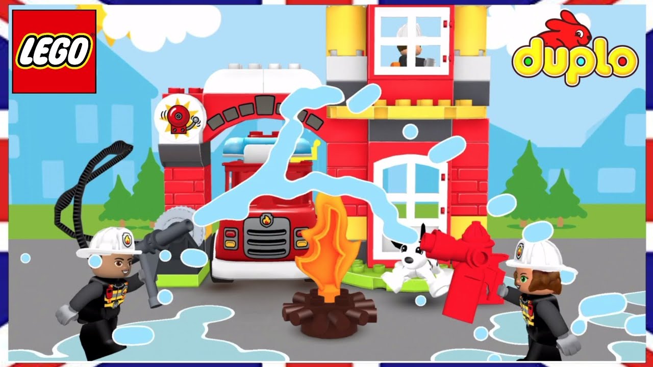 🚒 LEGO DUPLO fire station fire truck police station play house 🏡