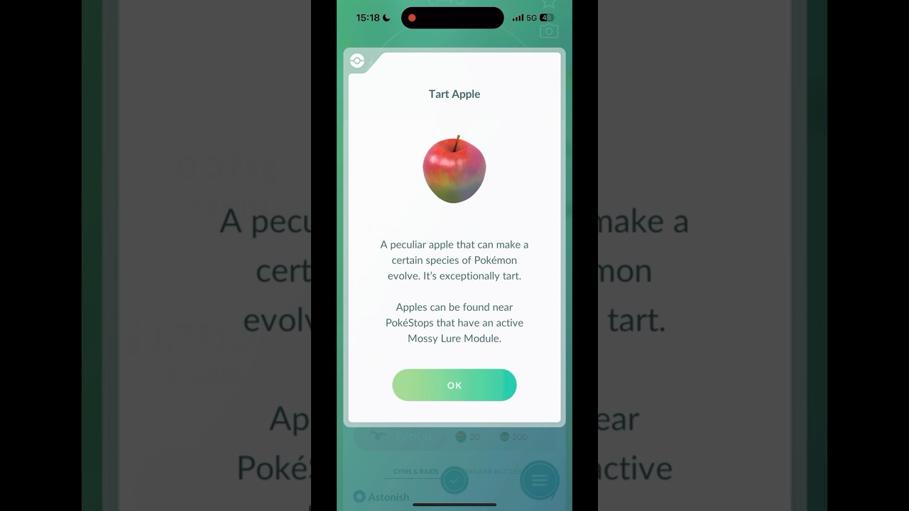 Applin and Tart Apple new updated for Pokémon Go 