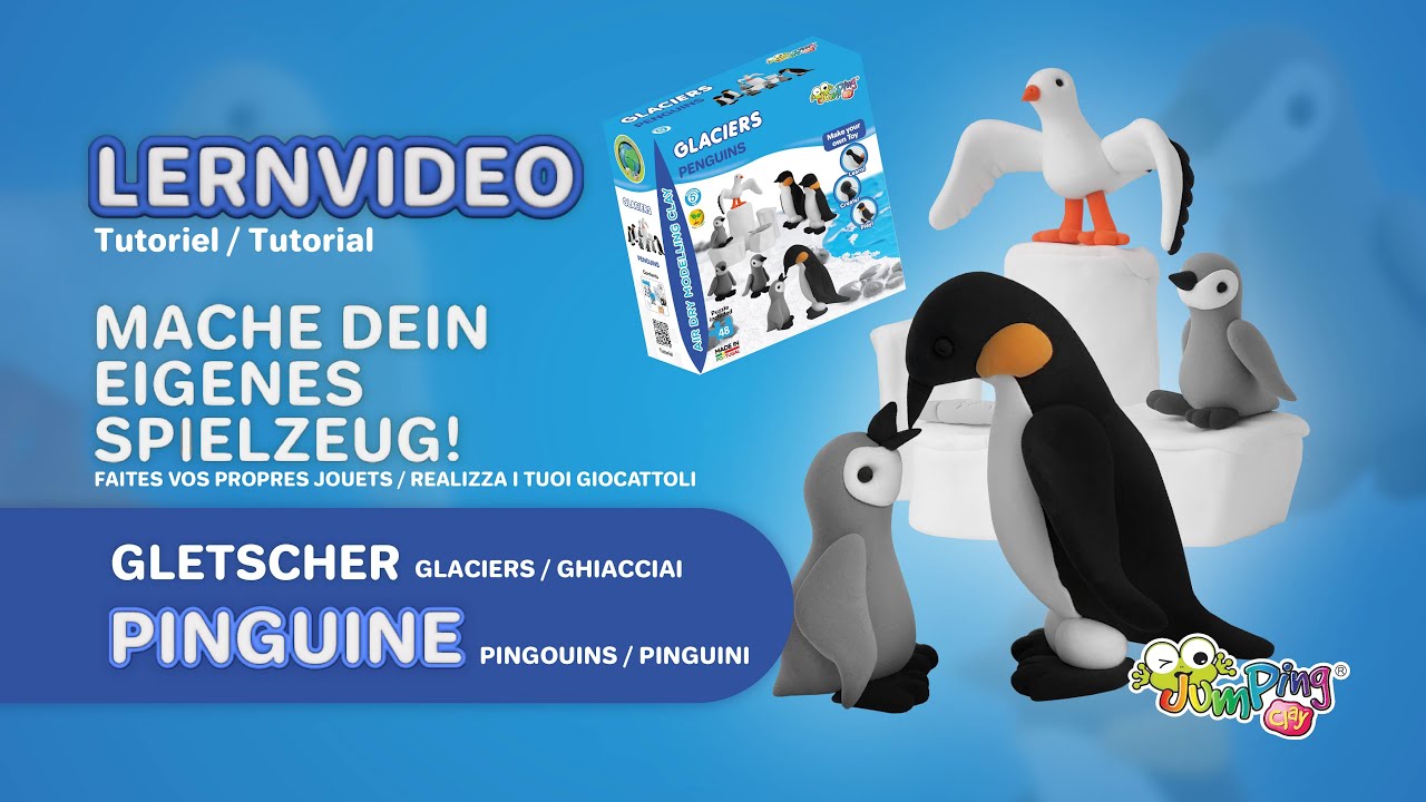 Pinguine Tutorial |🇩🇪 🇫🇷 🇮🇹 Erfahren Sie mit JumpingClay Ihren eigenen pinguine herstellen