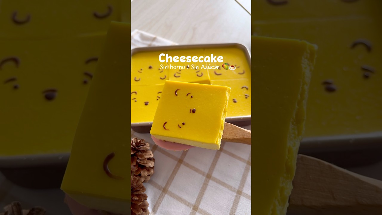 Postre sin horno sin azúcar / cheesecake de mango / recetas fáciles y saludables/ snack para niños