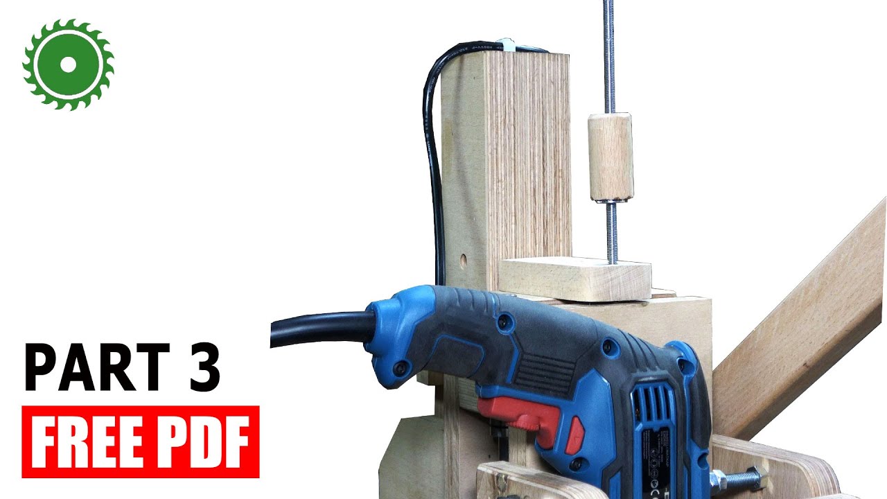 DIY Drill Press Machine / Part3 / Height Adjustment for Hole / DIY +PDF [4K]
