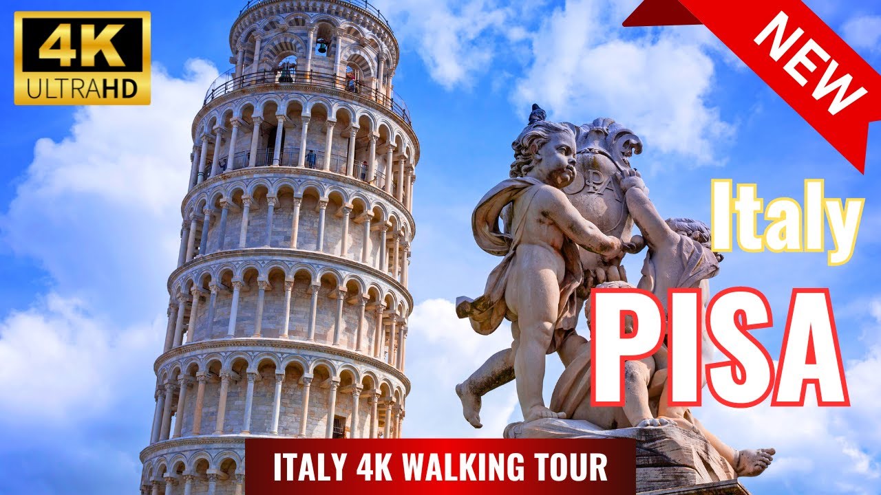 PISA [PIZA] - ITALY Walking Tour 4k 60fps - Walk around the Most Famous Places