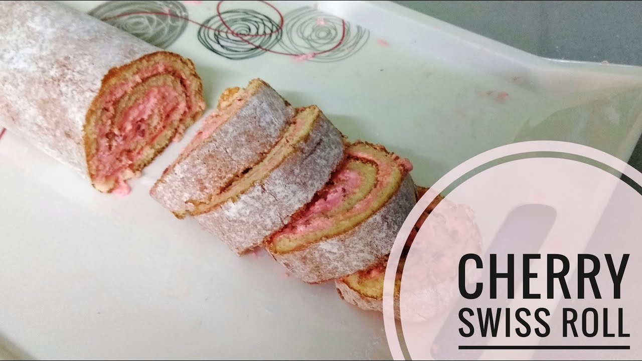 Swiss Roll Cake / Cherry Swissroll Cake / Roll Cake