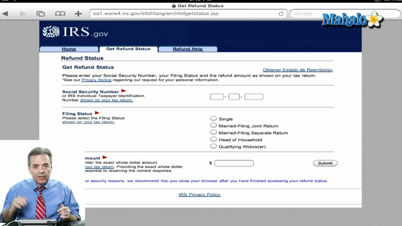 Is it possible to check my refund status online if I don't know the amount?