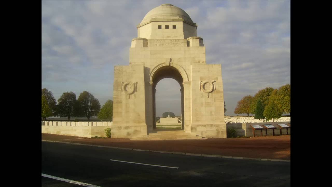 The Bedfordshire Regiment in the Cabaret Rouge British Cemetery, Souchez