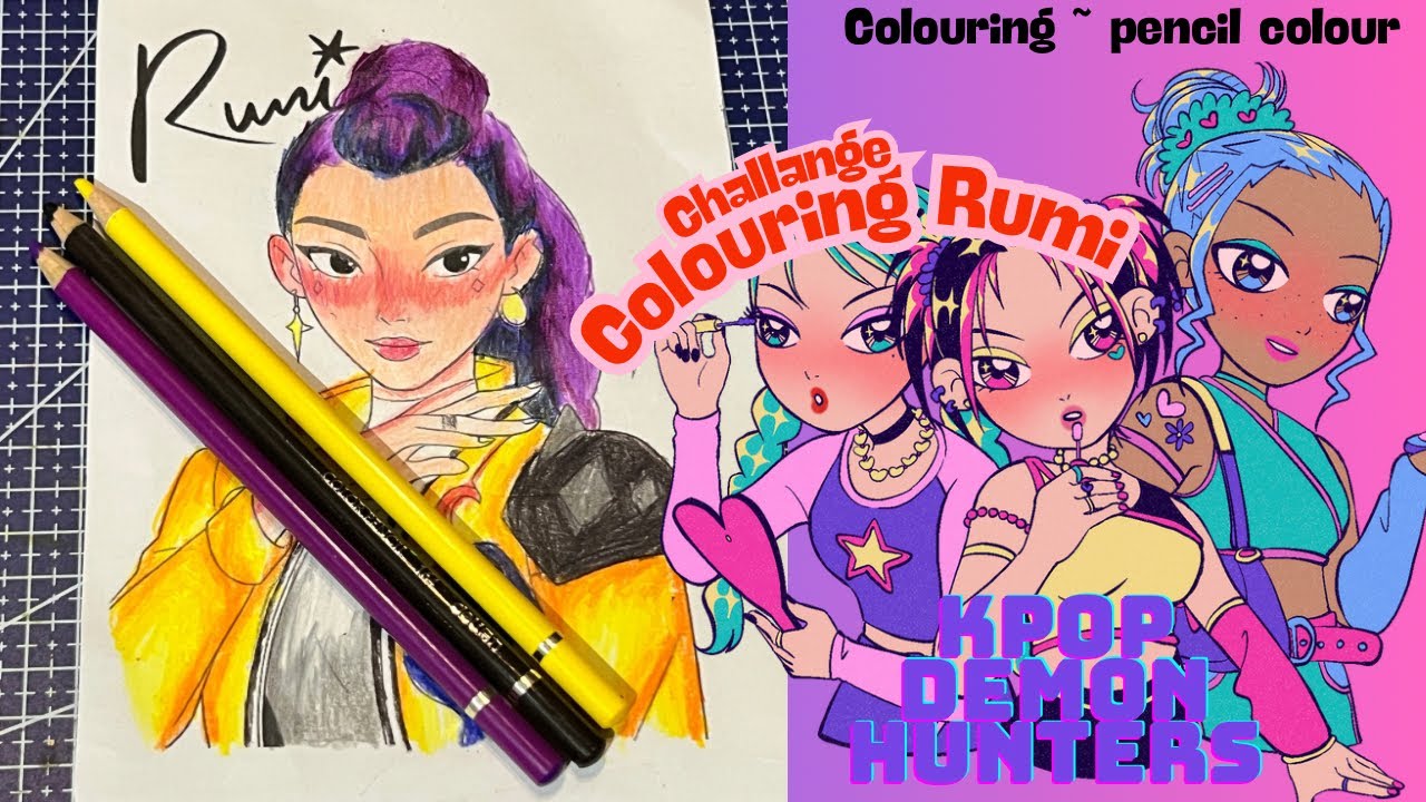 💕Colouring 💕KPOP Demon Hunters - Huntrix Rumi #colouringchallange