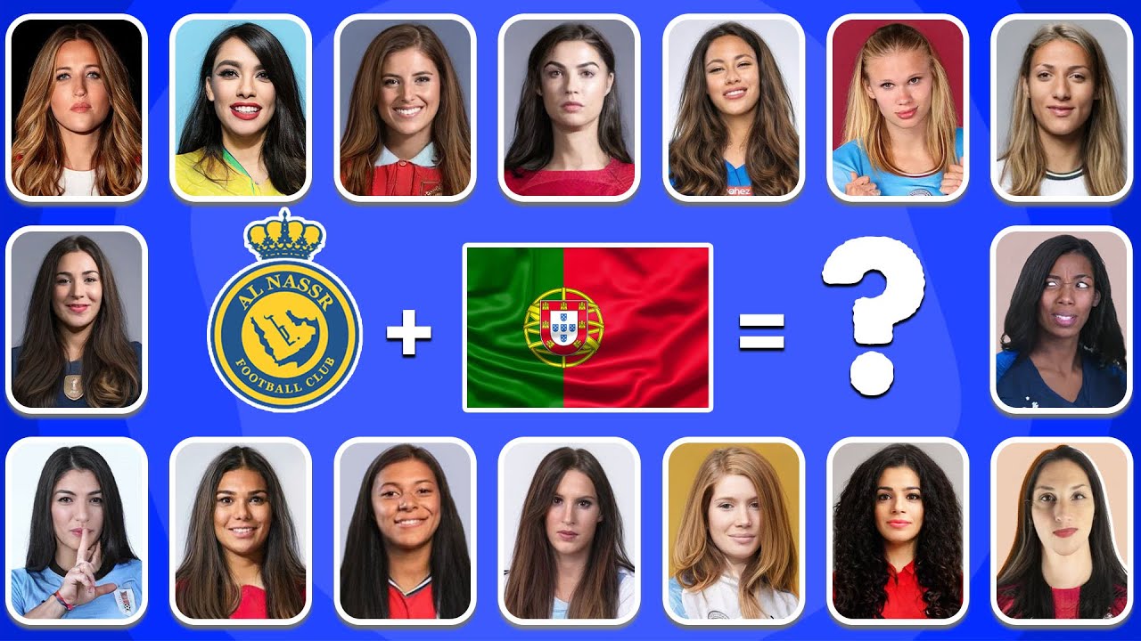 (part3) Guess the famous football players WOMAN version, club and country,Ronaldo,Messi, Mbappe