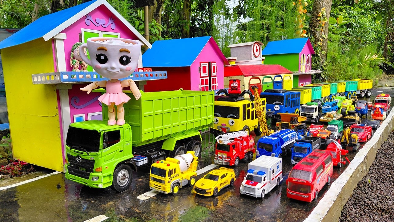 KEREN..Mobil Truk Tronton Penuh Mainan Mobil Mobilan Truk Molen, Mobil Balap, Excavator, Crane