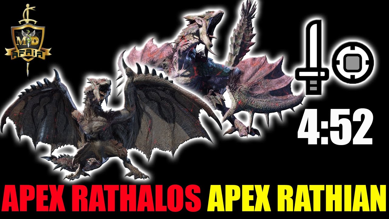 MHR PC | Apex Rathalos & Apex Rathian (SnS Solo) - 4:52