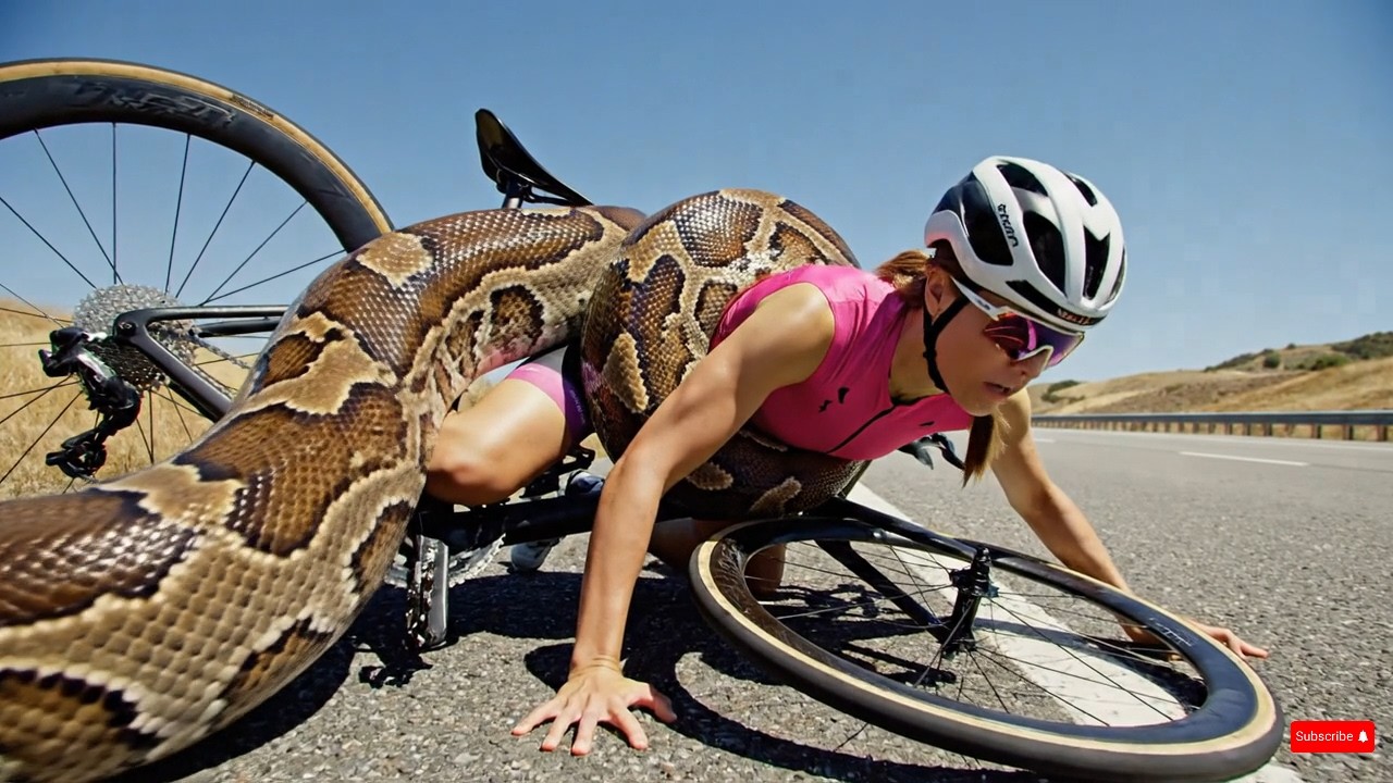 Incredible Highway Rescue of Woman from Giant Snakes