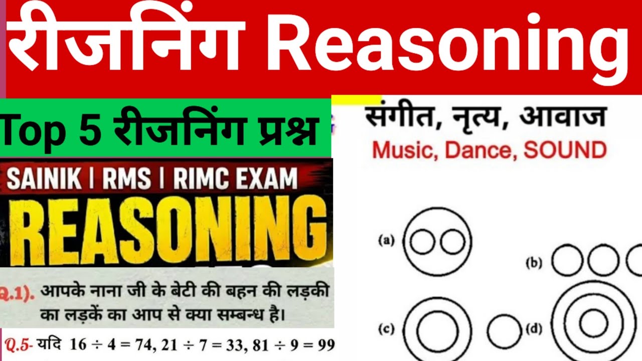 Top 5 reasoning questions टॉप 5 रीजनिंग प्रश्न #reasoning #sainikschool #rms #intelligence #रीजनिंग 