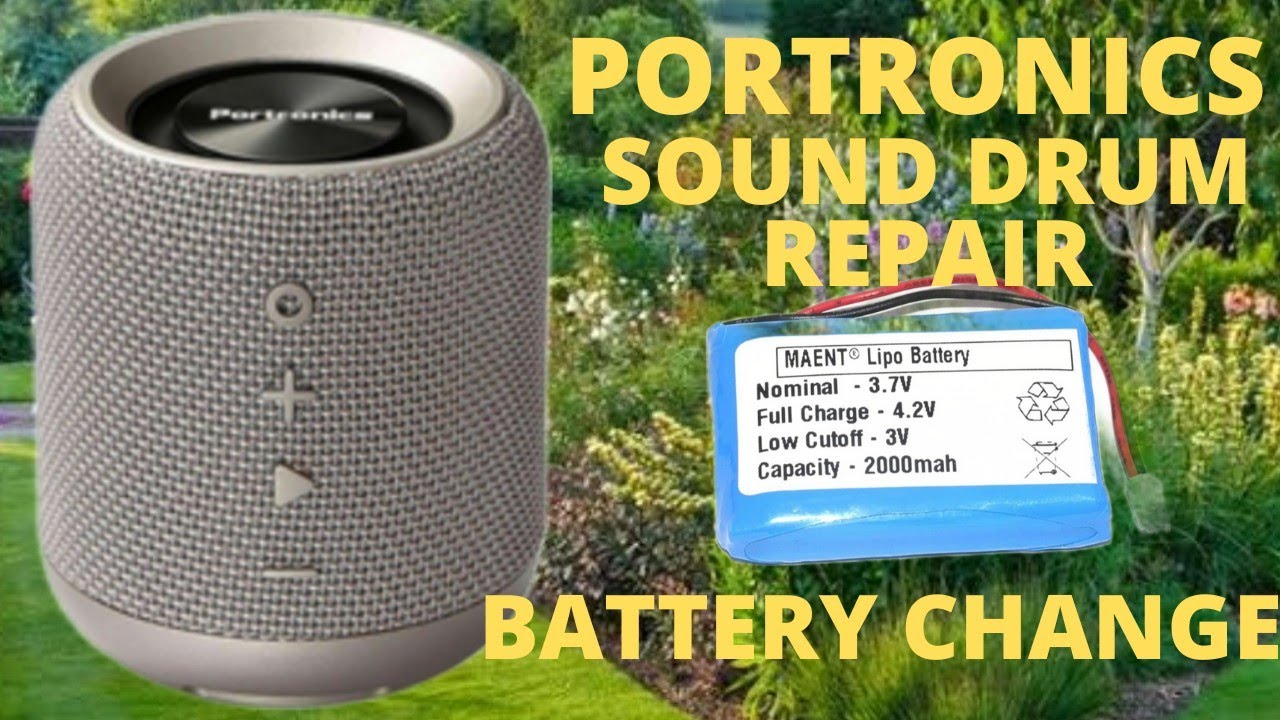 portronics sound drum battery change