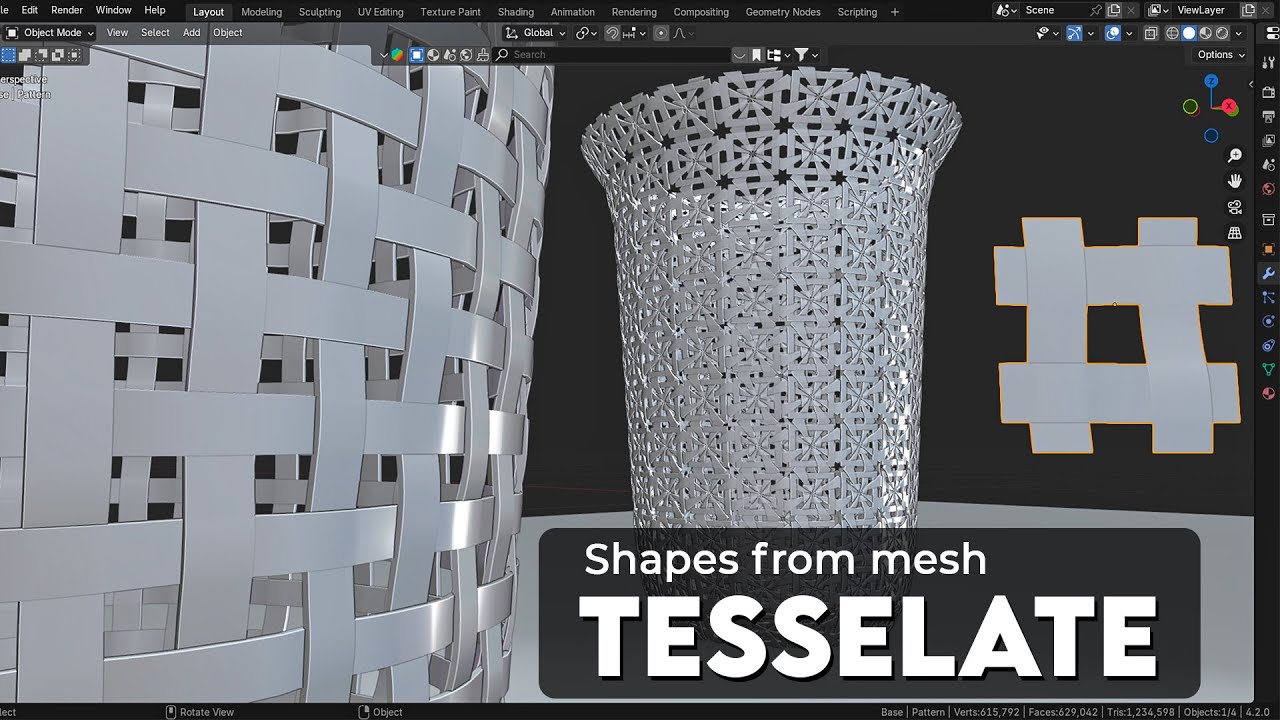 Как создавать тесселяцию фигур из сетки — Учебное пособие по Blender