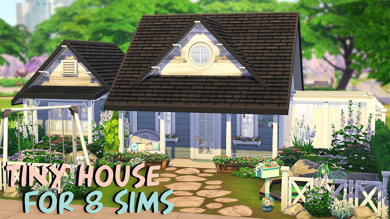TINY HOUSE FOR 8 SIMS 💕 | The Sims 4: Speed Build