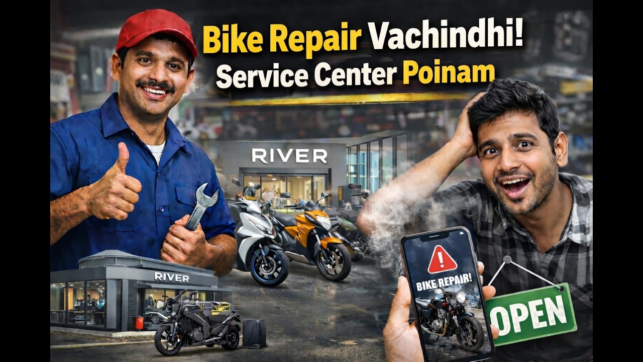 Bike repair vachindhi servies centre ki poinam & lake store ki velli mem em chesamo chudandi