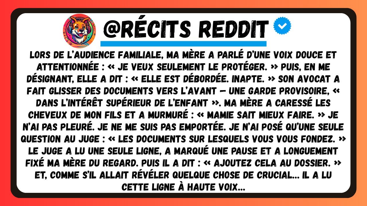 Ma mère surprotectrice a tenté de me retirer la garde de mon petit garçon devant le tribunal de la